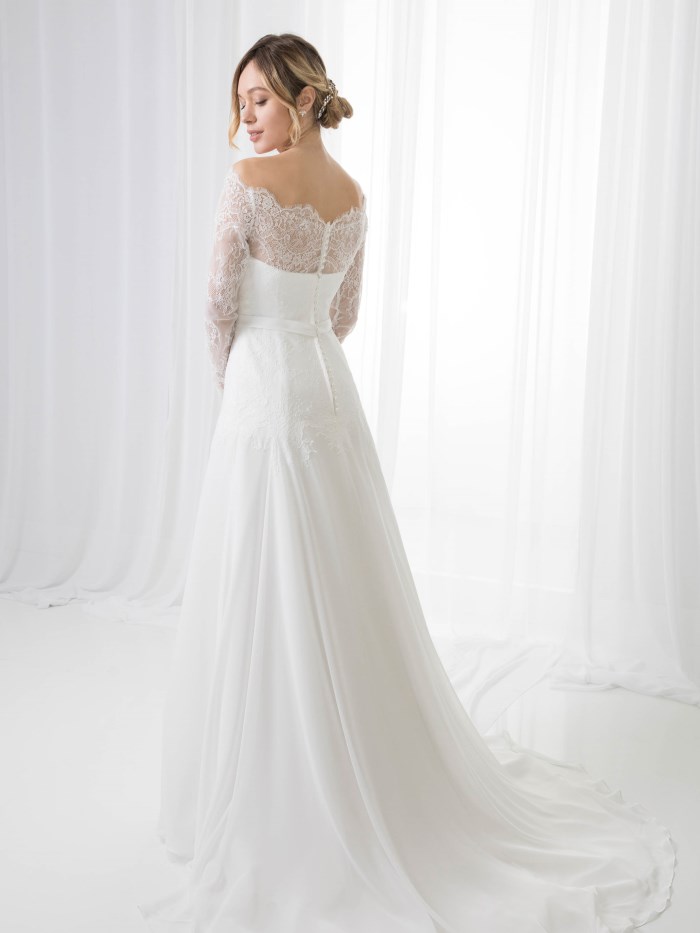 Splendido abito da sposa in chiffon  - S466 